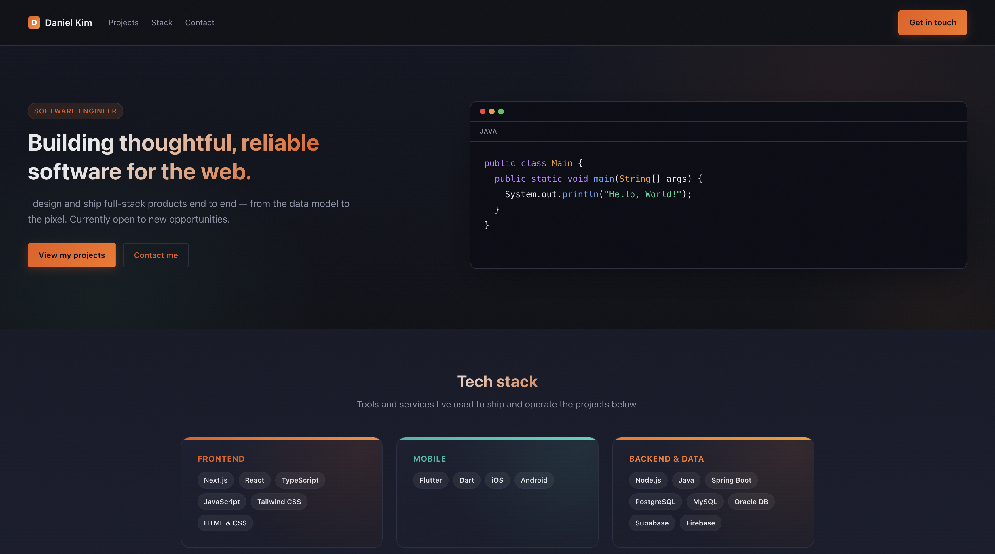 This portfolio screenshot